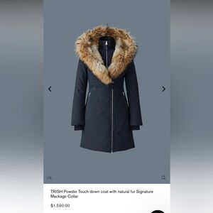 MACKAGE TRISH DOWN COAT WITH SIGNATURE MACKAGE COLLAR